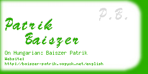 patrik baiszer business card